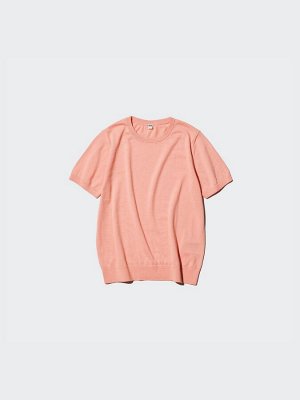 UNIQLO - однотонный свитер с короткими рукавами - 11 PINK