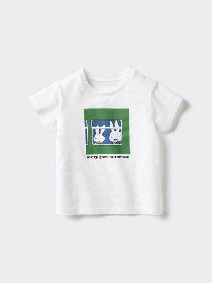 UNIQLO UT - хлопковая футболка для малышей с принтом Miffy - 00 WHITE