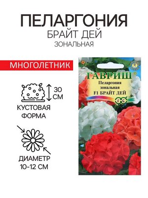 Семена цветов Пеларгония "Брайт дей", ц/п, F1