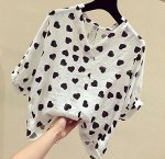 Блузка с принтом,чёрный