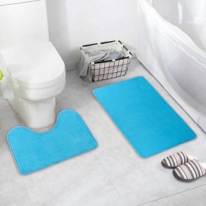 Набор ковриков для ванной и туалета Доляна, 2 шт: 40×50, 50×80 см цвет голубой