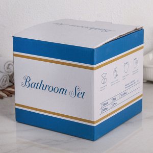 Набор аксессуаров для ванной комнаты, 4 предмета (дозатор, мыльница, 2 стакана), цвет бежевый