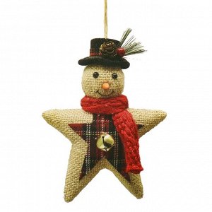 Набор для творчества - создай ёлочное украшение «Снеговичок-звезда холщевая»
