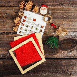 Набор для творчества - создай ёлочное украшение «Дед Мороз в квадрате»