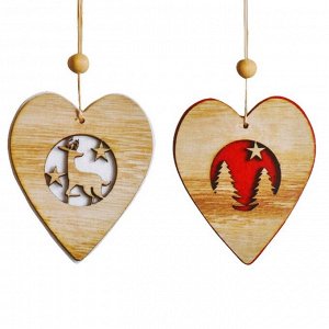 Набор для творчества - создай ёлочное украшение «Новогодние сердечки», набор 2 шт.