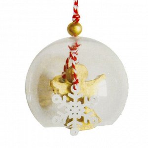 Набор для творчества - создай ёлочное украшение «Ангел со снежинкой в шаре»