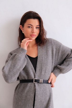 Кардиган серый длинный