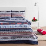 Постельное бельё Экономь и Я «Новогодний олень» 1,5 сп. 143?215 см, 150?220 см, 50?70 см -2 шт, микрофайбер, 75 г/м?