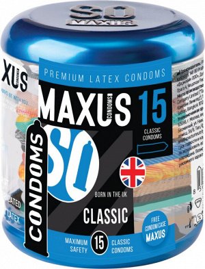 Презервативы MAXUS Classic №15 с железным кейсом, классические, 15 шт