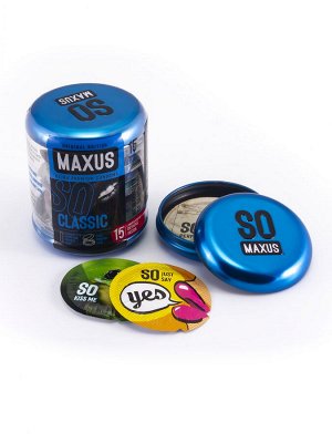 Презервативы MAXUS Classic №15 с железным кейсом, классические, 15 шт