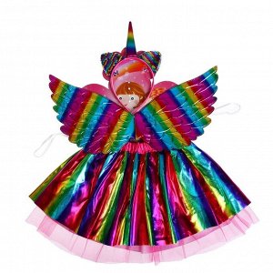 Карнавальный набор «Единорог», 3 предмета: ободок, крылья, юбка