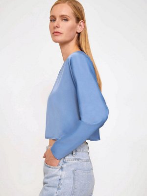 Однотонная блузка из костюмной ткани с вискозой, B2907/cabree