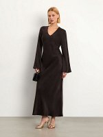 Платье макси с V-образным вырезом, PL1581/date