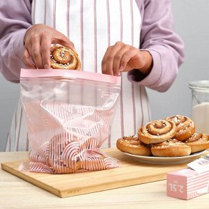 ISTAD, Закрывающийся пакет с рисунком/бледно-розовый, 2,5 л/ 20 шт