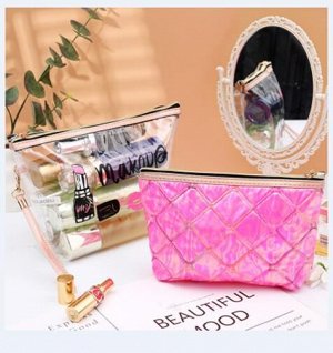 Косметичка универс. на молнии (2шт)с 1ручк. прозрач.микс MakeUp 22*7*15/18*12см ПВХ,ПЭ 1уп. /