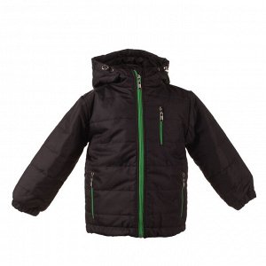 Куртка демисезон Арт. 04031 черный-зеленая молния