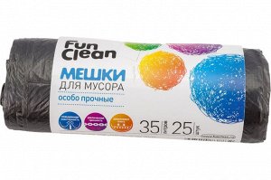 Мешки для мусора Fun Clean Особо прочные /35л*25шт./ черные, ролик, черный