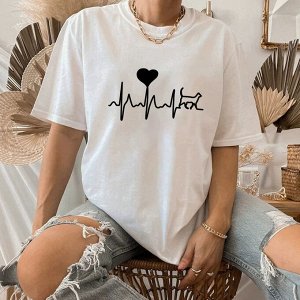 Футболка женская с принтом, хлопок