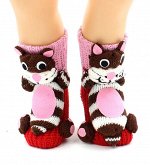 Носки детские &quot;Hobby Line&quot;/12/ вязаные, АВС, Тигр-Амур на красном