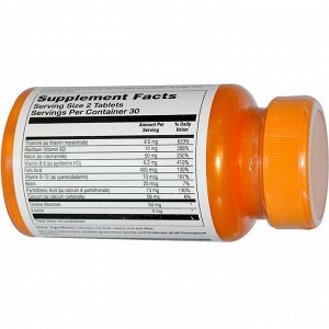 Thompson, Комплекс витаминов группы B, с рисовыми отрубями, 60 таблеток