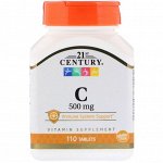 21st Century, C, 500 мг, 110 таблеток