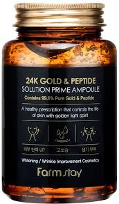 FarmStay 24K Gold & Peptide Solution Prime Ampoule Антивозрастная ампульная сыворотка с 23K золотом и пептидами 250 мл