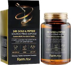 Farm Stay FarmStay 24K Gold &amp; Peptide Solution Prime Ampoule Антивозрастная ампульная сыворотка с 23K золотом и пептидами 250 мл