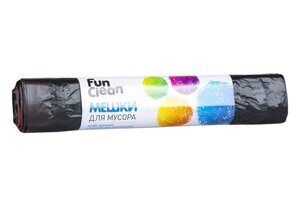 Мешки для мусора Fun Clean Особо прочные с тесьмой для затягивания /60л*10шт./ черные, ролик, черный