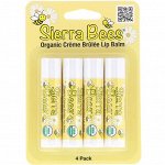 Sierra Bees, Органические бальзамы для губ, крем брюле, 4 в упаковке, по 4,25 г (0,15 унц.) каждый