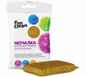 Мочалка для эмали и тефлона Fun Clean в фольгированной оплетке, 1шт