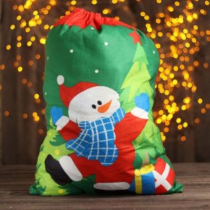 Мешок Деда Мороза «Снеговик», с подарками, 58 - 42 см
