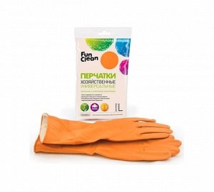 Перчатки хозяйственные Fun Clean универсальные оранжевые