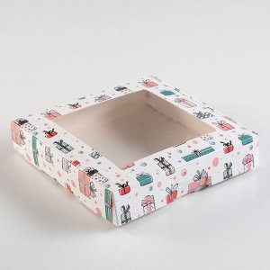 Коробка самосборная бесклеевая, "Подарки", 16 х 16 х 3 см