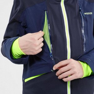 Куртка лыжная теплая водонепроницаемая для детей темно-сине-желтая 900
