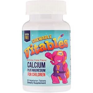 Vitables, Chewable Calcium Plus Magnesium For Children, Birthday Cake Flavor, 90 Vegetarian Tab