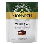Кофе растворимый Monarch «Miligrano», сублимированный, с молотым, мягкая упаковка, 200г