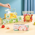 Зип-пакеты с принтом для хранения и заморозки продуктов (малый и средний размер)