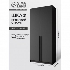Шкаф двухстворчатый  с доводчиками Стронг, 1000х536х2200, Графит/Графит