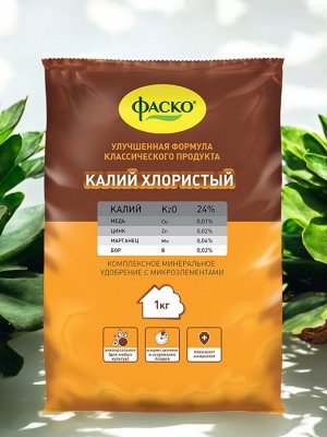 Удобрение КАЛИЙ хлористый минеральное с микроэлементами, сухое ,1 кг