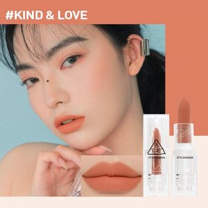 Помада для губ матовая мягкая, 3,5 г / 3CE Soft Matte Lipstick Kind & Love