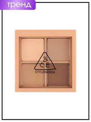3CE Stylenanda Палетка теней для век коричневых оттенков Stylenanda Mini Multi Eye Color Palette Flat Call, 3,5 гр
