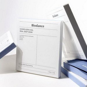 (Набор) Ночная гидрогелевая маска с церамидами против сухости Biodance Hydro Cera-Nol Real Deep Mask, 4шт *34г