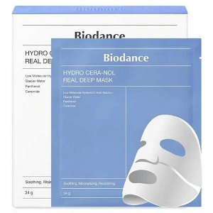 (Набор) Ночная гидрогелевая маска с церамидами против сухости Biodance Hydro Cera-Nol Real Deep Mask, 4шт *34г