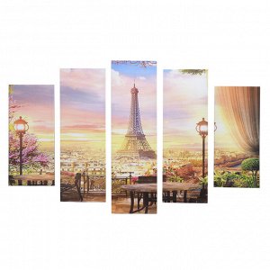 Модульная картина "Париж"(2-23х52; 2-24х70; 1-24х80) 120х80см