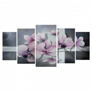 Модульная картина на подрамнике "Ветка орхидеи", 2 — 40?80, 2 — 50?100, 1 — 60?120, 120?250 см
