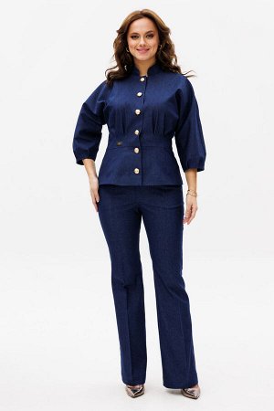 Костюм Костюм VI.ORO VR-1179 деним 
Состав: Вискоза-24%; Хлопок-76%; Эластан-6%;
Сезон: Весна
Рост: 170

Модель отшивается под заказ. 10-14 дней.Костюм женский, состоит из жакета и брюк.Жакет притале