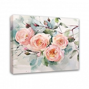 Картины на подрамнике "Акварель. Ветка розы" 40*50 см