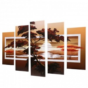Модульная картина "Деревья" (2-23х52; 2-24х70; 1-24х80) 120х80см