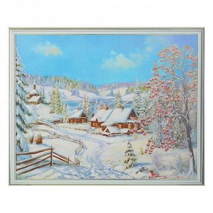Картина "Зима в деревне" 43*53 см