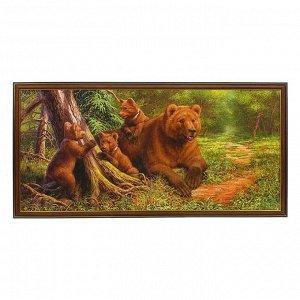 Картина "Медвежья семья" 36х73 см